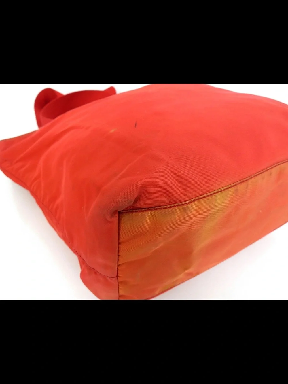 Prada Orange-Red Nylon Tote Bag